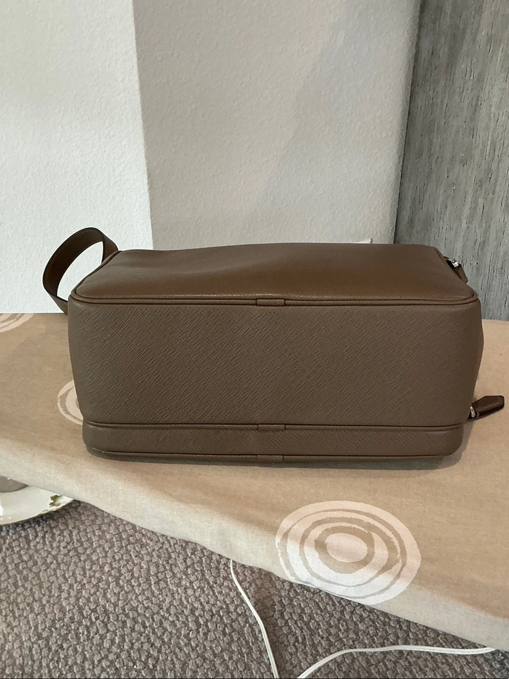 Mont Blanc Taupe Brown Satorial Leather Messenger Bag